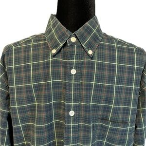 Roundtree & Yorke Long Sleeve Plaid Button Down Shirt size LT